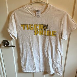 Dalhousie Gildan White Tee with Yellow Tiger Pride Design, size S